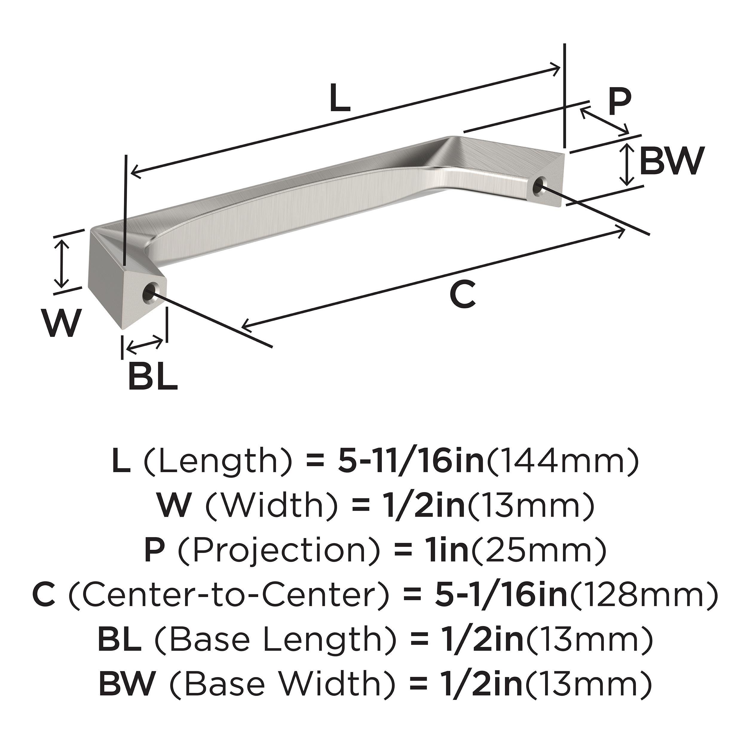EVERYDAY TRANSITIONAL 5-1/16 IN 128 MM CENTER-TO-CENTER SATIN NICKEL CABINET PULL SN 