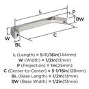 EVERYDAY TRANSITIONAL 5-1/16 IN 128 MM CENTER-TO-CENTER SATIN NICKEL CABINET PULL SN 