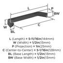 EVERYDAY TRANSITIONAL 5-1/16 IN 128 MM CENTER-TO-CENTER MATTE BLACK CABINET PULL MABL 