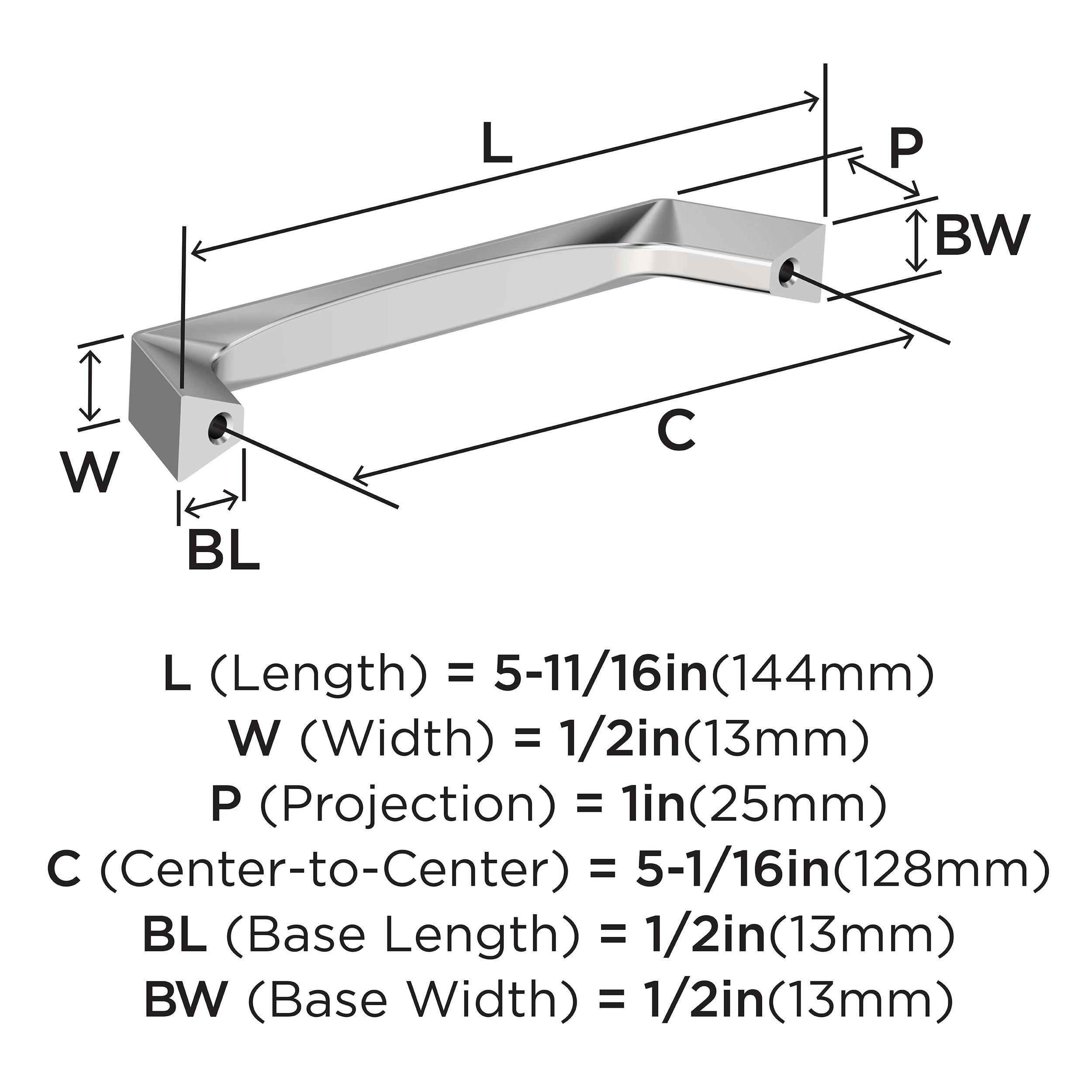 EVERYDAY TRANSITIONAL 5-1/16 IN 128 MM CENTER-TO-CENTER POLISHED CHROME CABINET PULL CP 