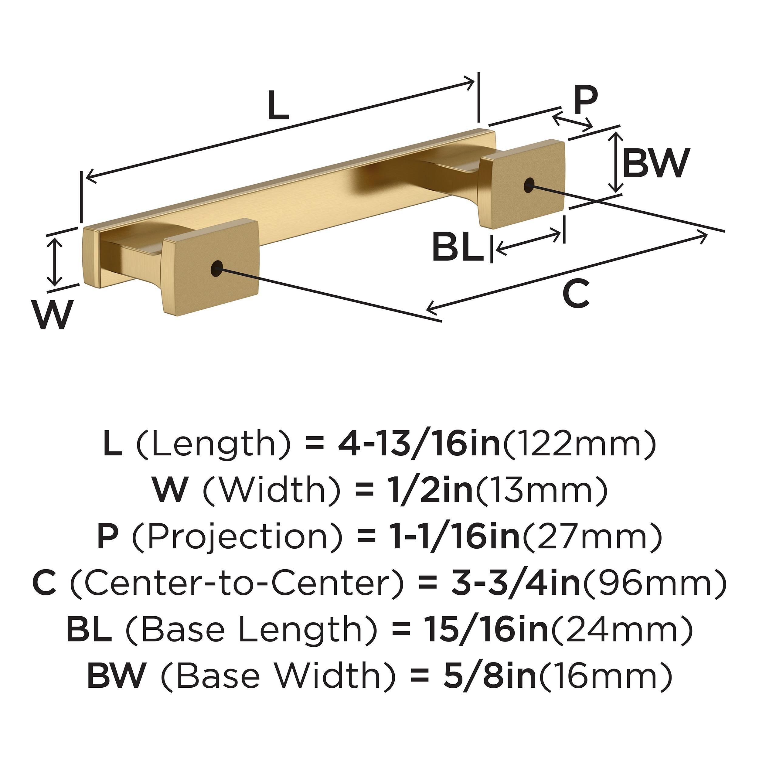 EVERYDAY TRANSITIONAL 3-3/4 IN 96 MM CENTER-TO-CENTER CHAMPAGNE BRONZE CABINET PULL CHBR 