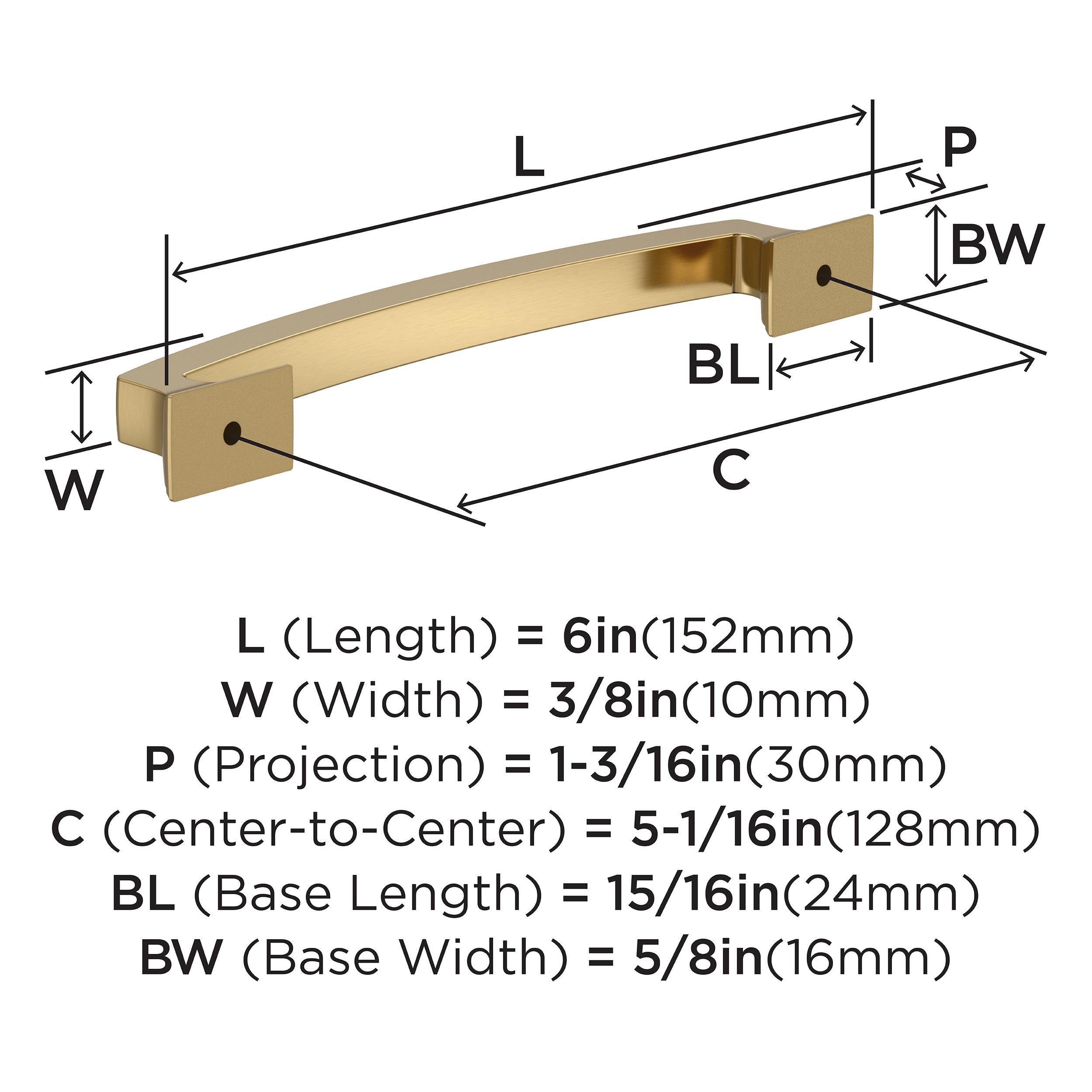 EVERYDAY TRANSITIONAL 5-1/16 IN 128 MM CENTER-TO-CENTER CHAMPAGNE BRONZE CABINET PULL CHBR 