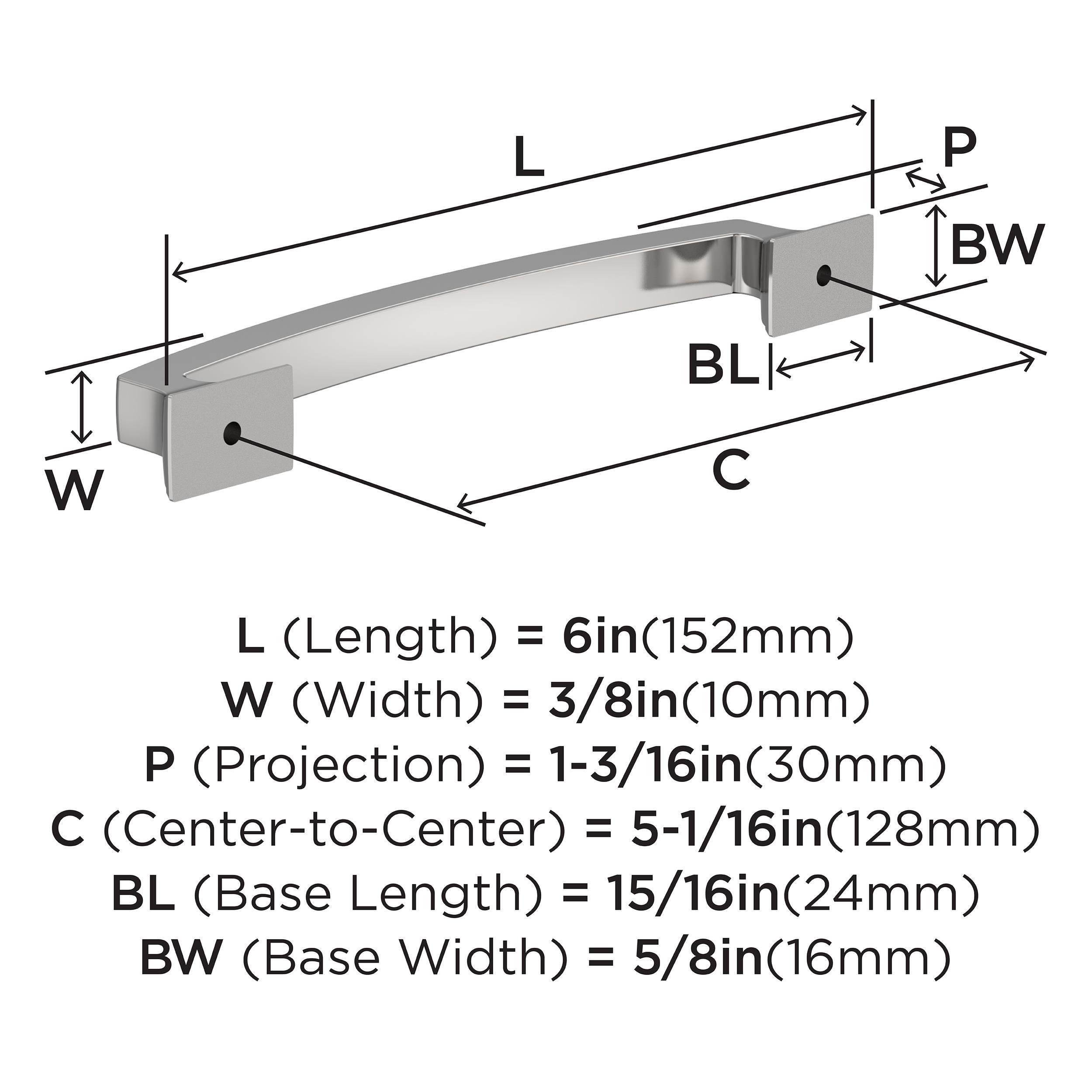 EVERYDAY TRANSITIONAL 5-1/16 IN 128 MM CENTER-TO-CENTER POLISHED CHROME CABINET PULL CP 