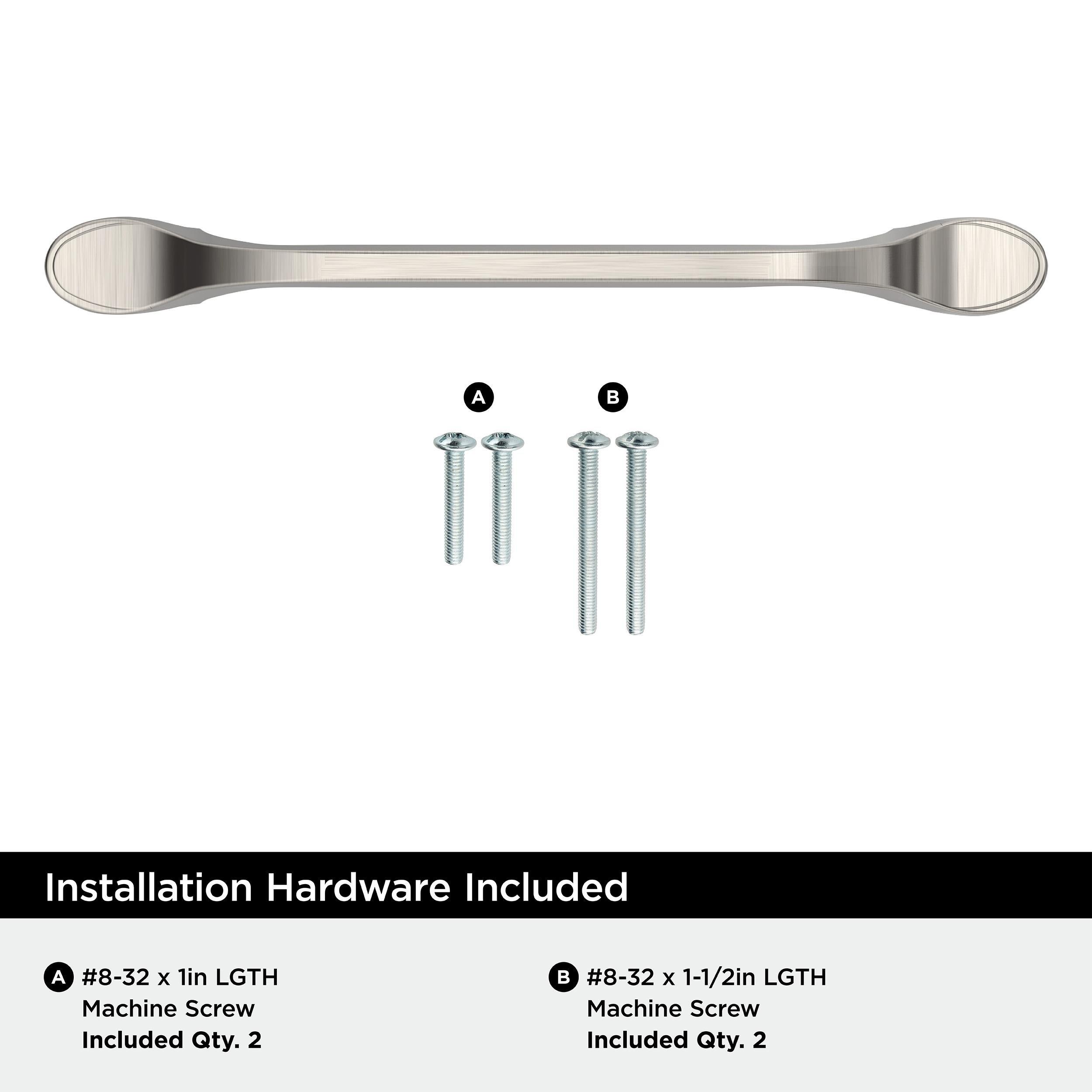 RAVINO 5-1/16 IN 128 MM CENTER-TO-CENTER SATIN NICKEL CABINET PULL SN 