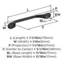 RAVINO 5-1/16 IN 128 MM CENTER-TO-CENTER MATTE BLACK CABINET PULL MABL 