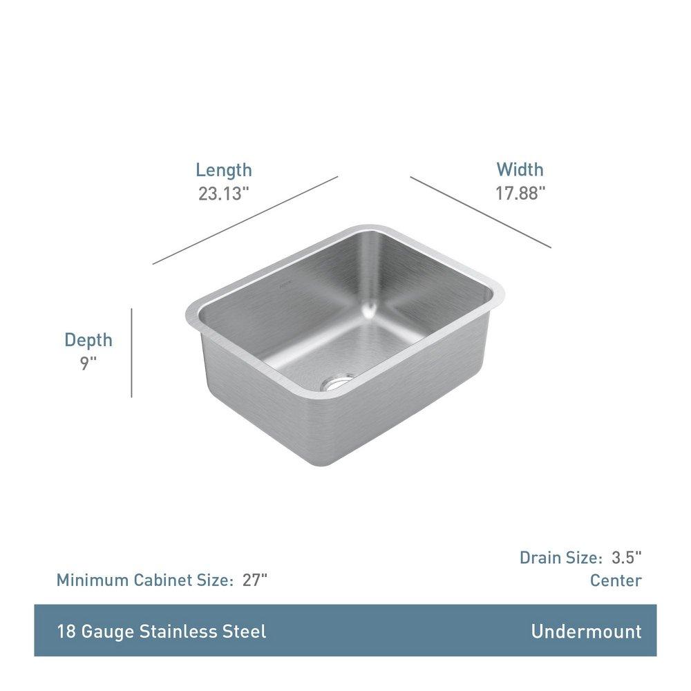 STAINLESS STEEL 18 GAUGE SINGLE BOWL 1B SINK 
