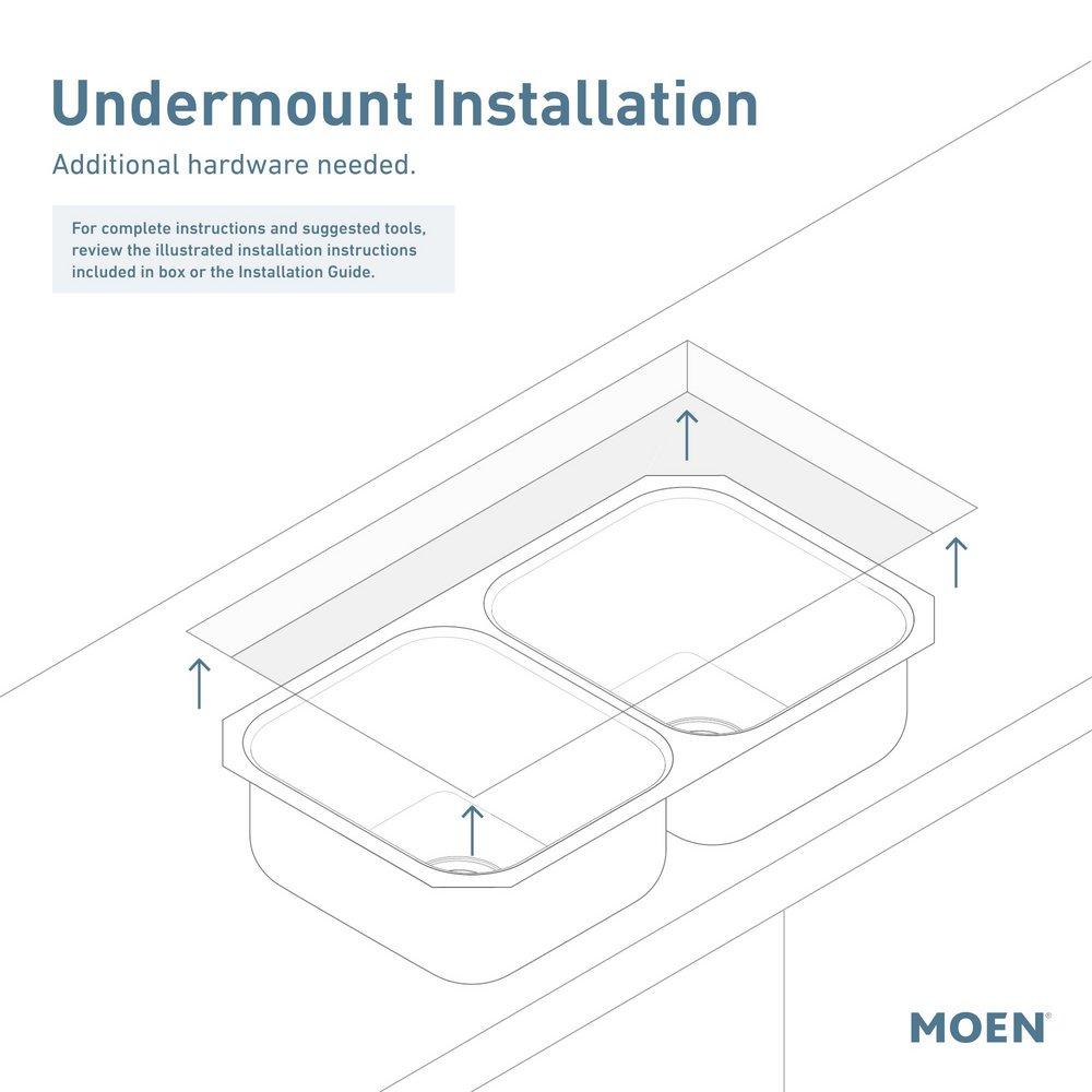 Moen Brushed 23-1/8 x 17-7/8 in. Stainless Steel Single Bowl Undermount Kitchen Sink 