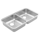 32-3/8 x 18-1/8 in. Stainless Steel Double Bowl Undermount Kitchen Sink in Brushed