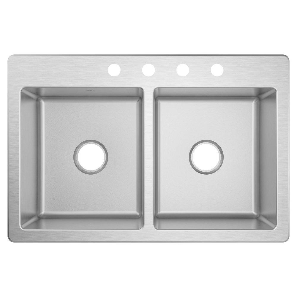 33X22 STAINLESS STEEL 20 GAUGE DOUBLE BOWL 2B DI SINK 