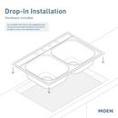 33X22 STAINLESS STEEL 20 GAUGE DOUBLE BOWL 2B DI SINK 