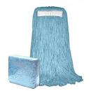 #32 and 28 oz. Cotton, Reinforced Plastic and Synthetic Fiber Mop in Blue (Case of 12)