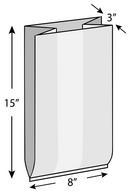 8 x 3 x 15 in. 1MIL Poly Gusset Bag (1000 Count) 
