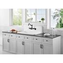 Kingston Brass White 36 x 20-3/16 in. 2 Hole Cast Iron Single Bowl Wall Mount Kitchen Sink 