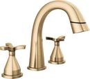 DELTA STRYKE TWO HANDLE WIDESPREAD PULL DOWN BATHROOM FAUCET 1.2 GPM  LUMICOAT CHAMPAGNE BRONZE 