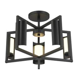 53W 6-Light Semi-Flush Mount Ceiling Fixture in Coal