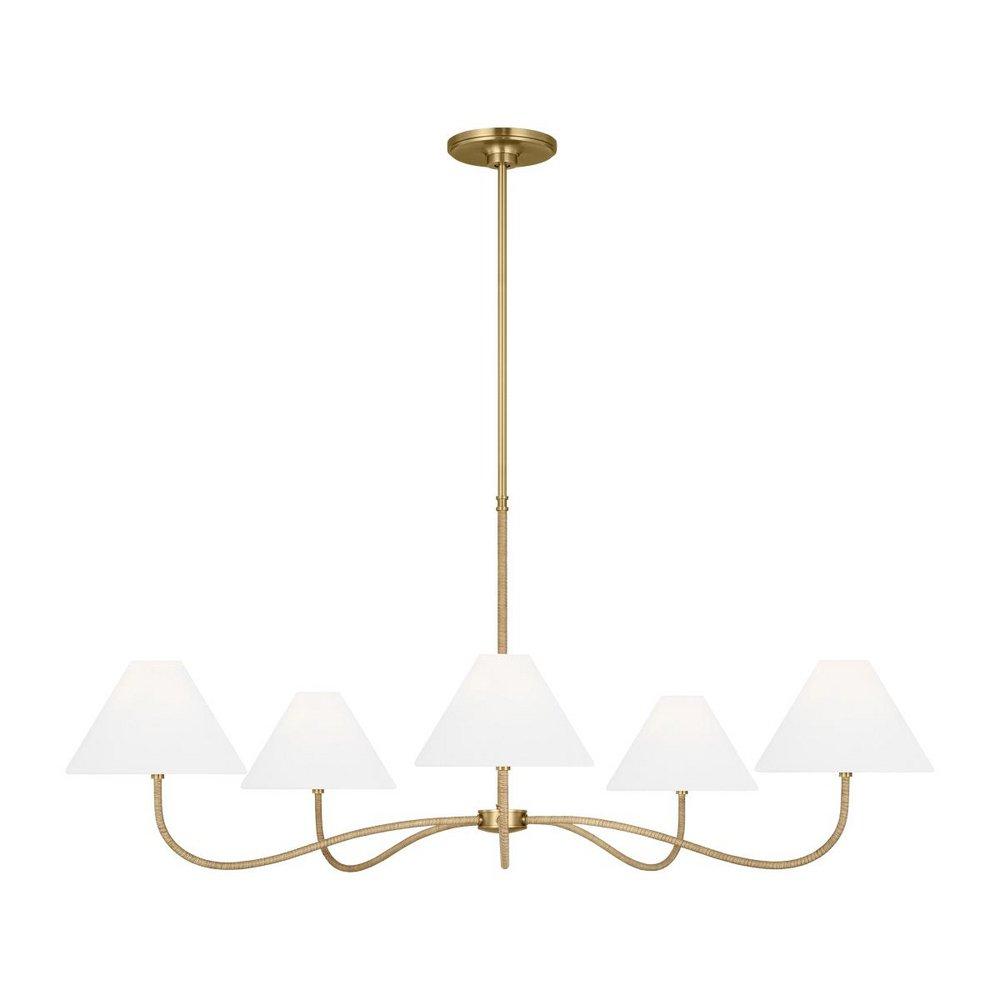 LAGUNA 5-LIGHT GRAND CHANDELIER IN BURNISHED BRASS 