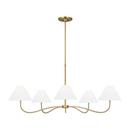 300W 5-Light Chandelier in Burnished Brass