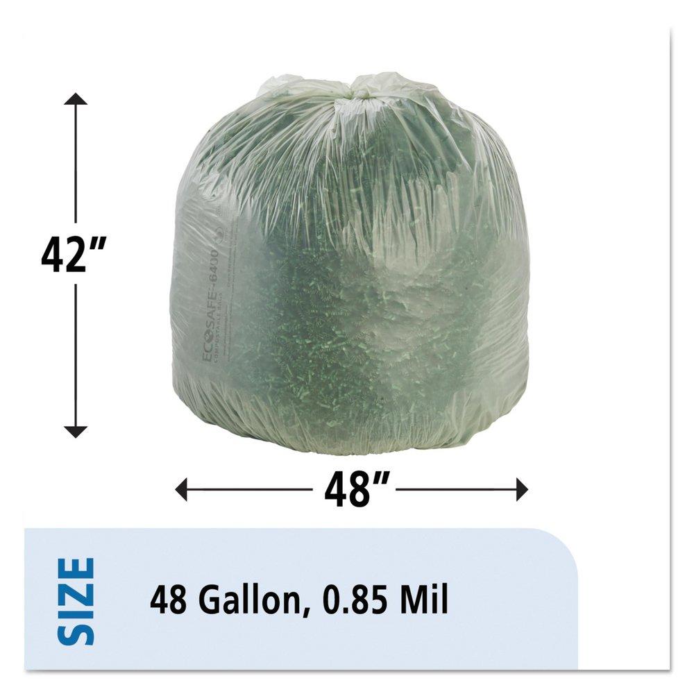 Stout® by Envision™ Green 48 x 42 in. x 0.85 mil Plastic Waste Can Liner in Green (Box of 40) 