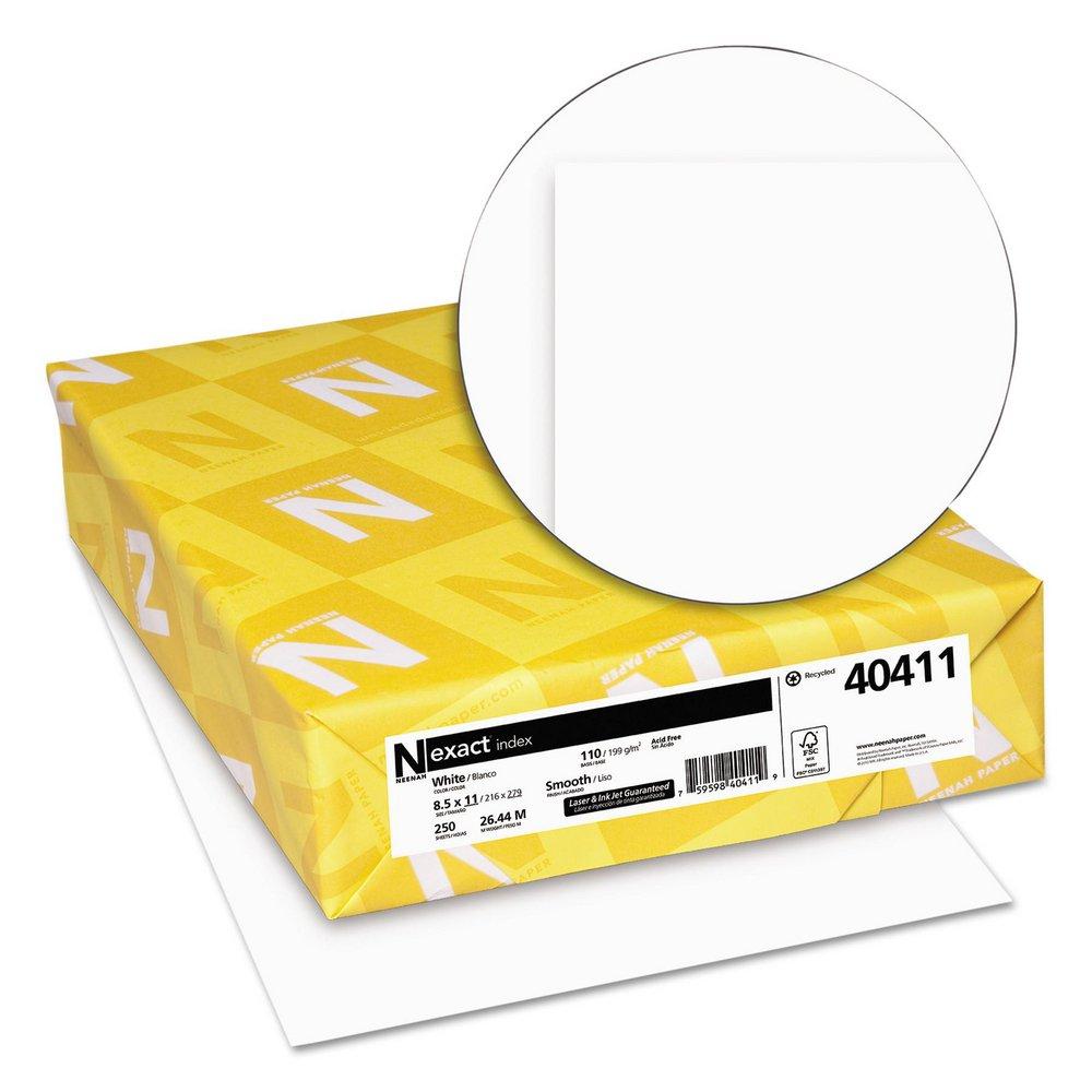 8.5X11 EXACT INDEX CARD STOCK WHIT 250/PK 