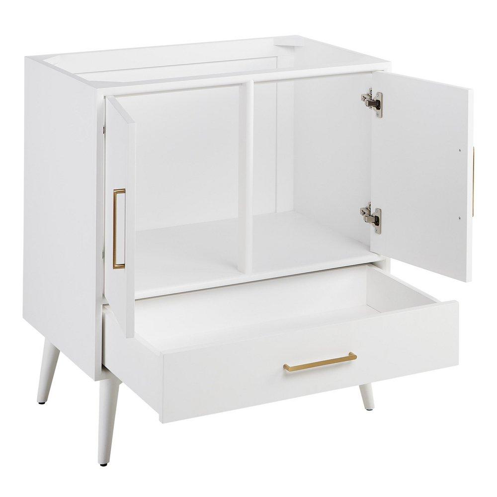30 NOVAK VANITY WITH RECTANGULAR UNDERMOUNT SINK - BRIGHT WHITE - ARCTIC WHITE QUARTZ - WIDESPREAD 