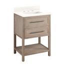Signature Hardware Brushed White Floor Mount Vanity in Brushed White with Arctic White Quartz 
