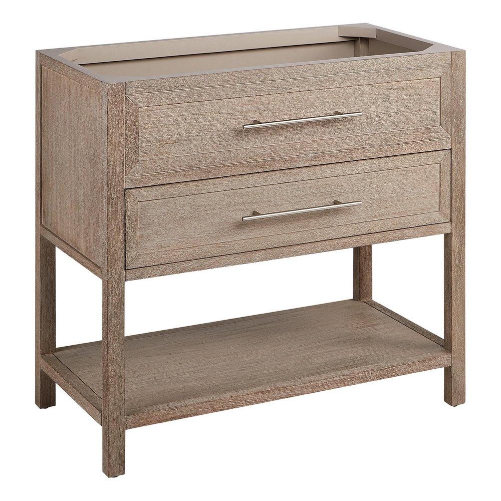 36 ROBERTSON VANITY WITH RECTANGULAR UNDERMOUNT SINK - BRUSHED WHITE - CARRARA MARBLE - WIDESPREAD 