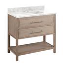 36 ROBERTSON VANITY WITH RECTANGULAR UNDERMOUNT SINK - BRUSHED WHITE - CARRARA MARBLE - WIDESPREAD 