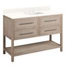 Signature Hardware Brushed White Floor Mount Vanity in Brushed White with Arctic White Quartz 