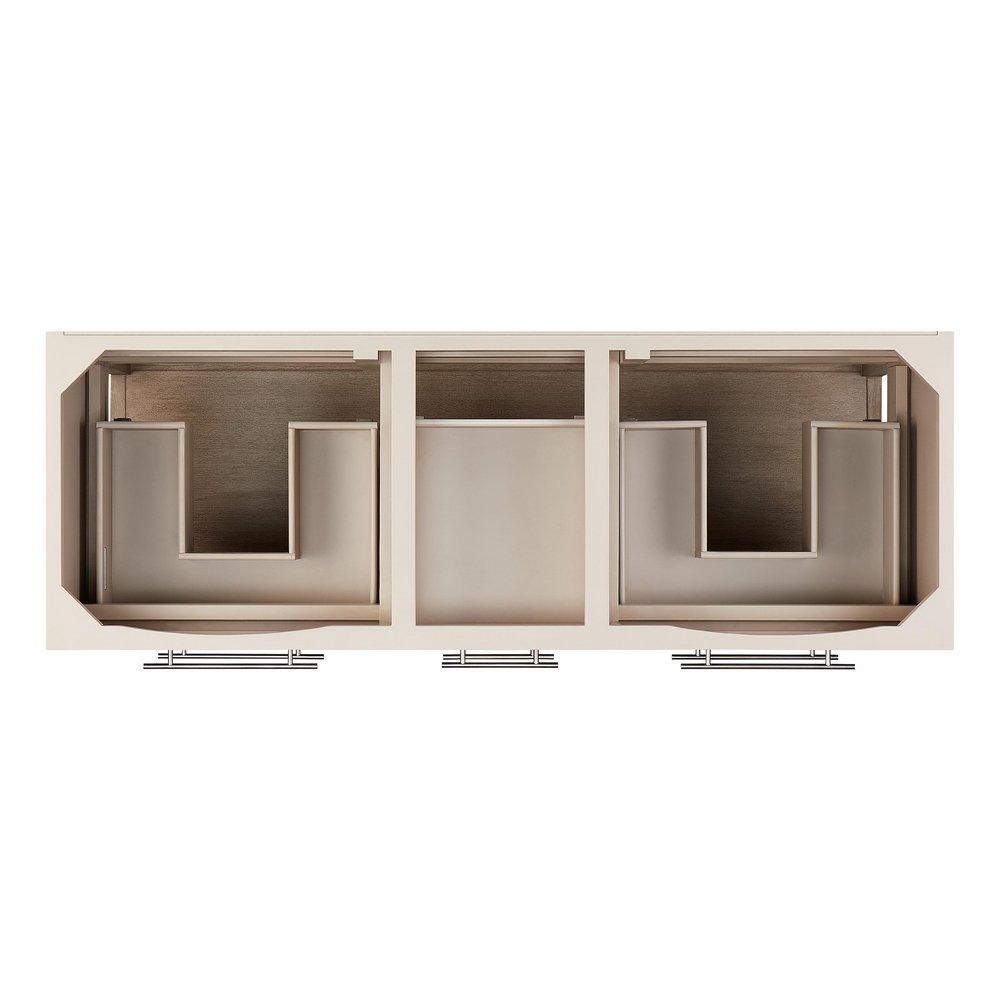 60 ROBERTSON VANITY WITH RECTANGULAR UNDERMOUNT SINKS - BRUSHED WHITE - ARCTIC WHITE - SINGLE HOLE 