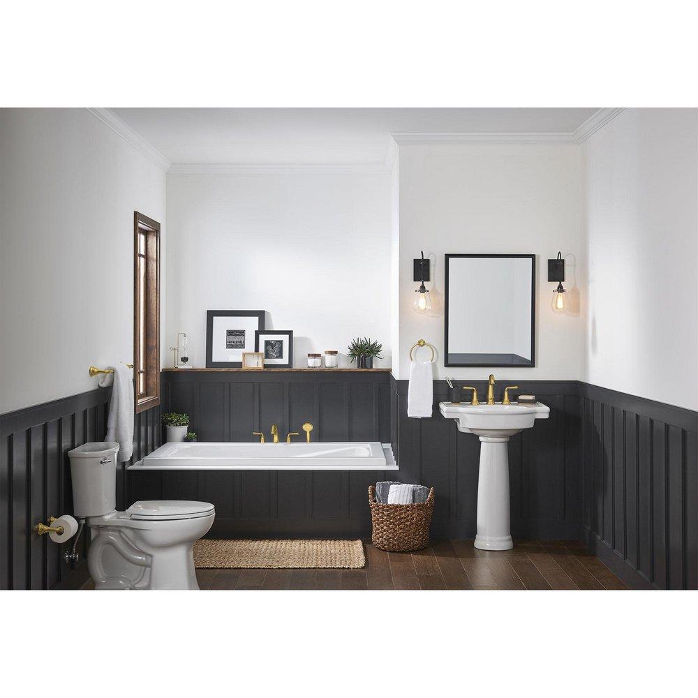 Two Handle Widespread Bathroom Sink Faucet in Gold 