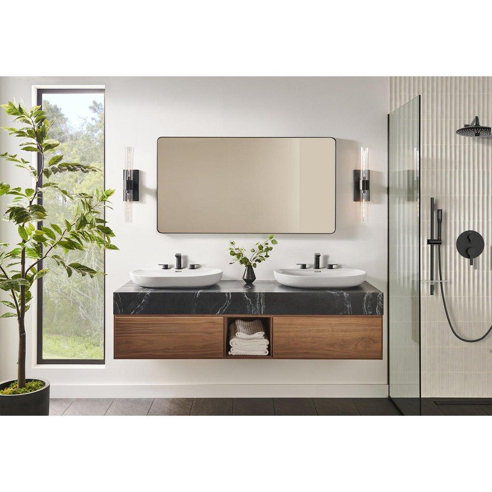 GROHE Matte Black Two Handle Widespread Bathroom Sink Faucet 