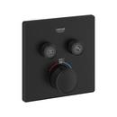 Three Handle Thermostatic Valve Trim in Matte Black