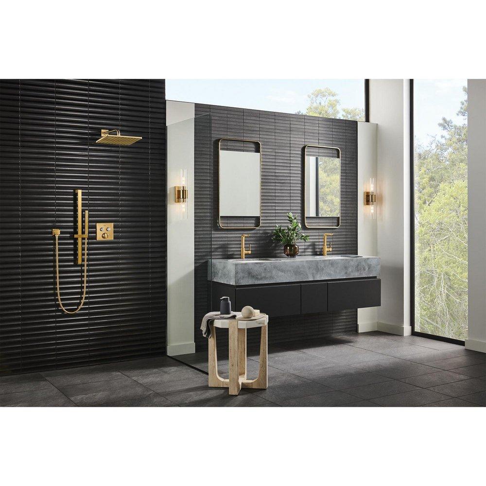GROHE Matte Black Three Handle Bathtub & Shower Faucet (Trim Only) 