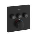 Four Handle Thermostatic Valve Trim in Matte Black