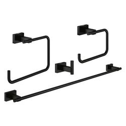 2-3/8 x 23-5/8 x 4-15/16 in. Bathroom Accessory Set in Matte Black