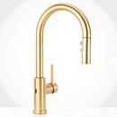 Single Handle Pull Down Kitchen Faucet in Champagne Gold
