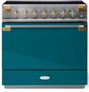 ELISE 36 INDUCTION RANGE -SALCOMBE BLUE W/BRASS ACCENTS 