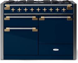 47-9/16 in. 5-Burner Electric and Gas Freestanding Range in Indigo with Brass