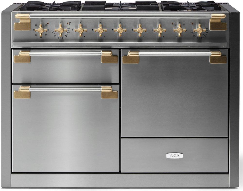 ELISE 48 DUAL FUEL RANGE - STAINLESS STEEL W/BRASS ACCENTS 