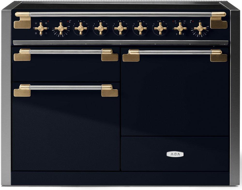 ELISE 48 INDUCTION RANGE - GLOSS BLACK W/BRASS ACCENTS 