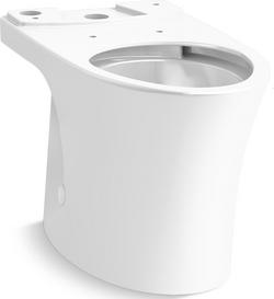 Elongated Toilet Bowl with Skirted Trapway in White