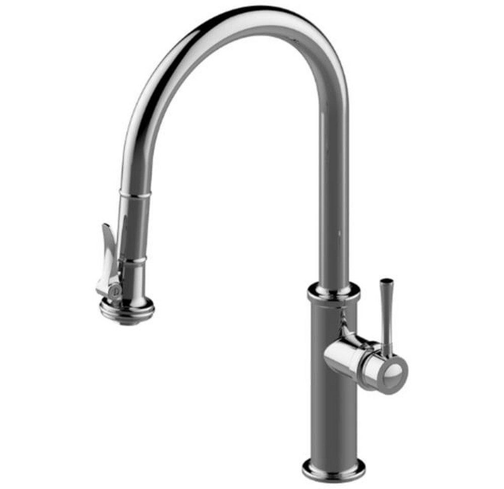 Single Handle Pull Down Kitchen Faucet in Polished Chrome 