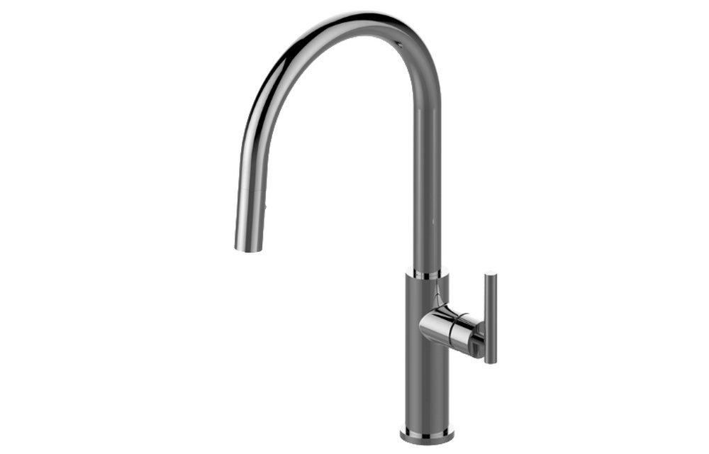1.8 PULL-DOWN KITCHEN FAUCET WITH COSMOPOLITAN SPRAYER BRUSHED ONYX PVD SOSPIRO 