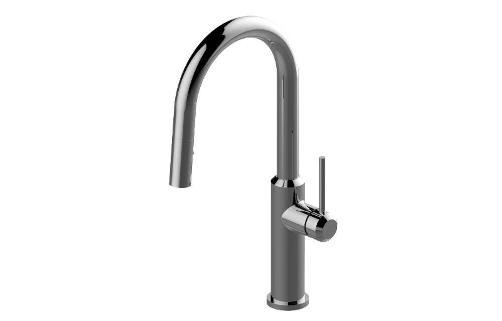1.8 PULL-DOWN BAR/PREP FAUCET WITH CHEFS PRO SPRAYER SATIN GOLD PVD M.E. 