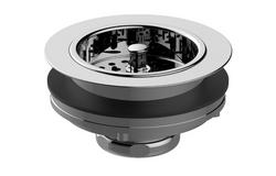 4 in. Basket Strainer with Plug for Kitchen Sink in Brushed Gold PVD