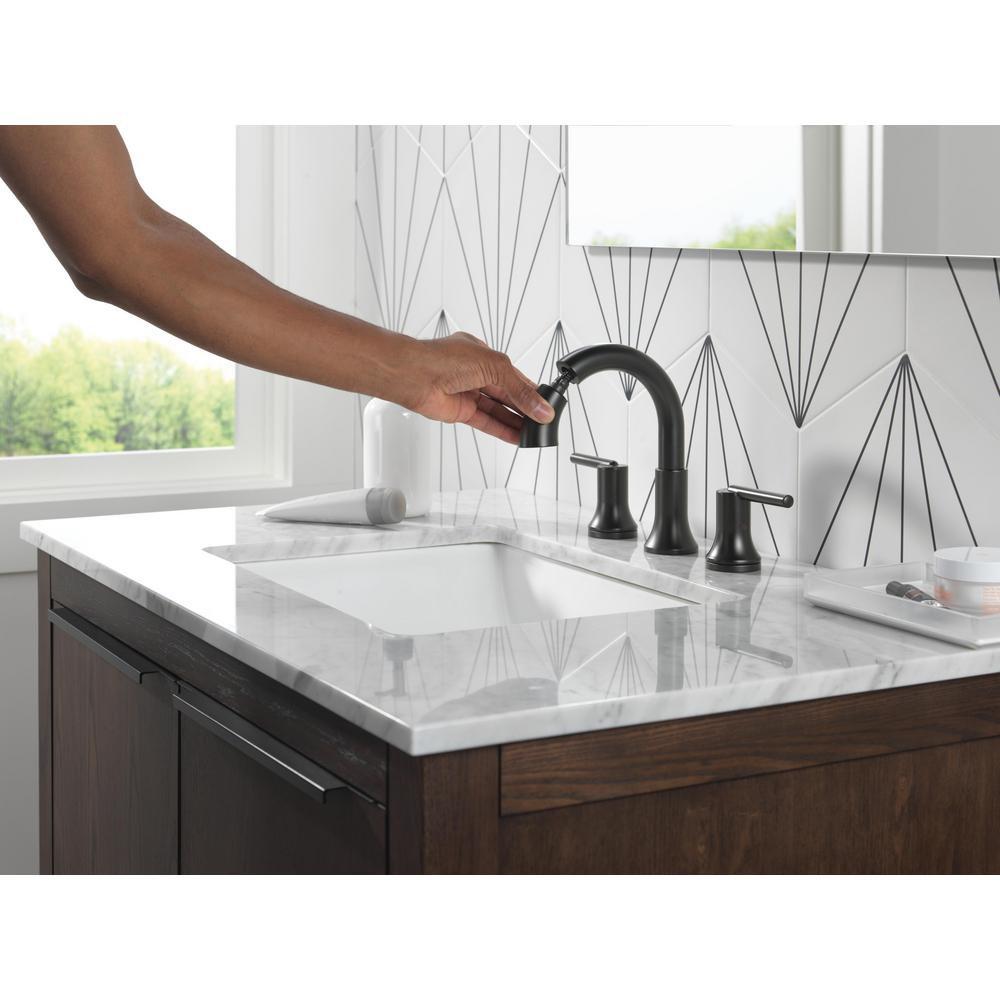 Delta Faucet Matte Black Two Handle Widespread Bathroom Sink Faucet 