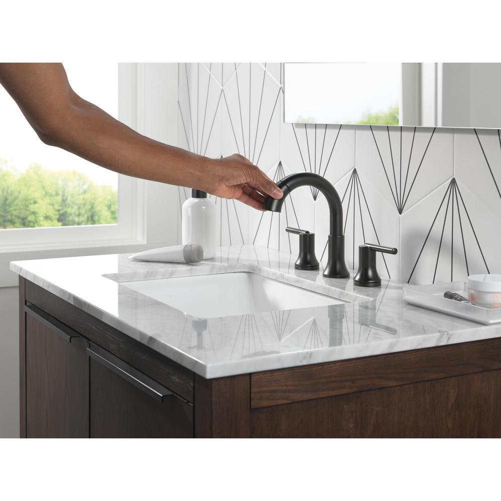 Delta Faucet Matte Black Two Handle Widespread Bathroom Sink Faucet 