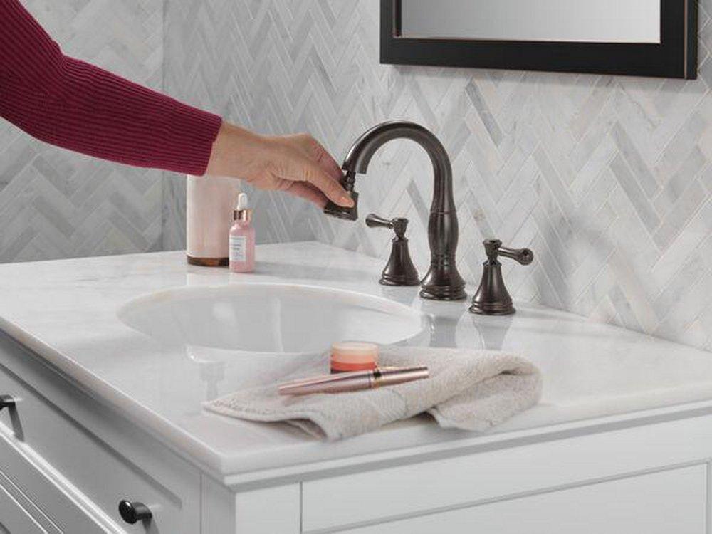 Delta Faucet Venetian Bronze Two Handle Widespread Bathroom Sink Faucet 