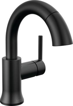 Single Handle Monoblock Bathroom Sink Faucet in Matte Black