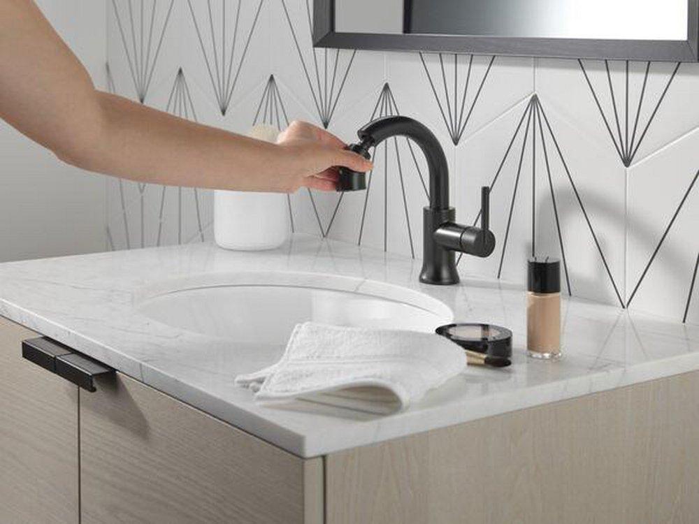 Delta Faucet Matte Black Single Handle Monoblock Bathroom Sink Faucet 